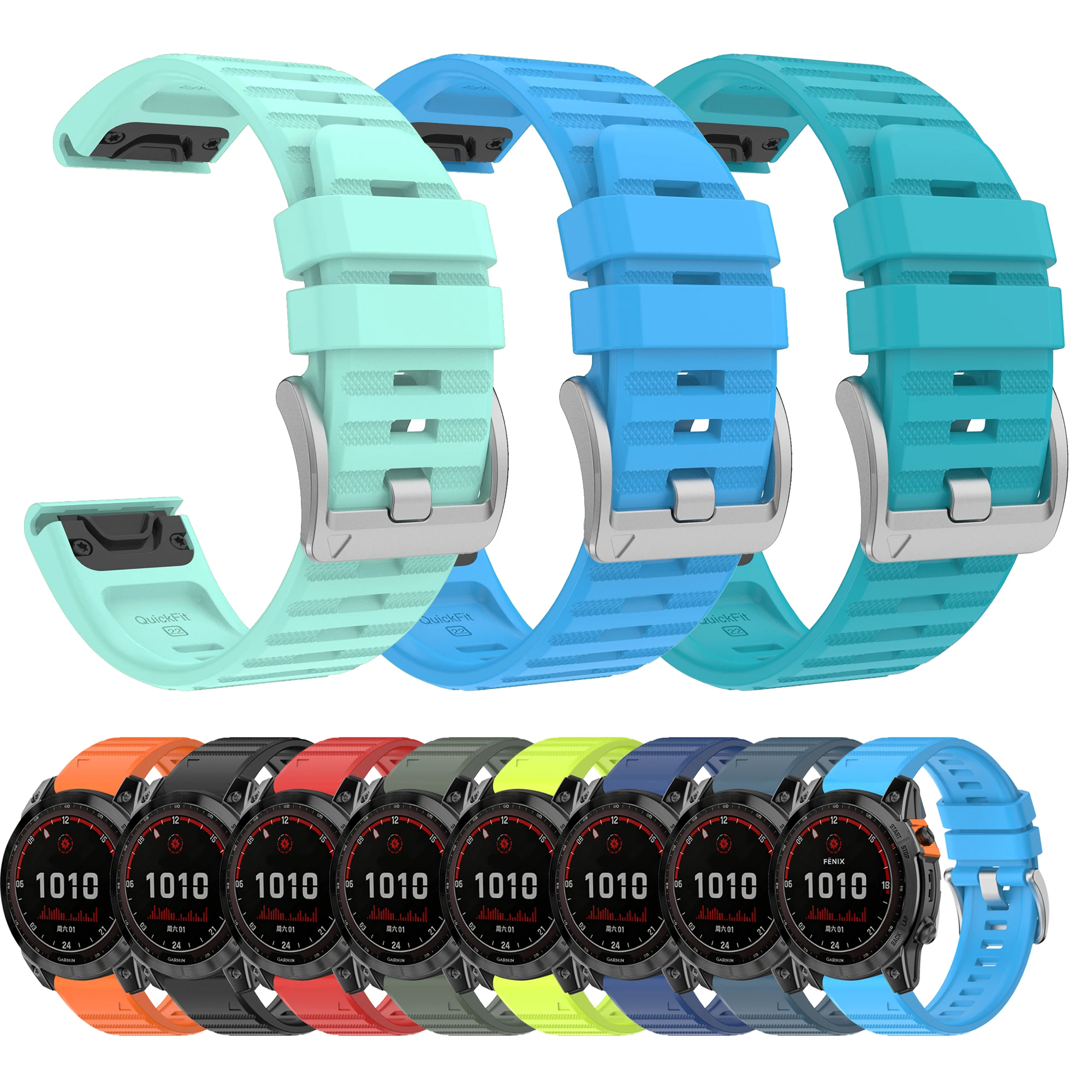 22mm 26mm QuickFit Silikonarmband für Garmin Fenix 6 6X Pro 5 5X 7 7X Fenix8 Epix Gen2 47mm 51mm Tactix 8 Uhr Ersatzband