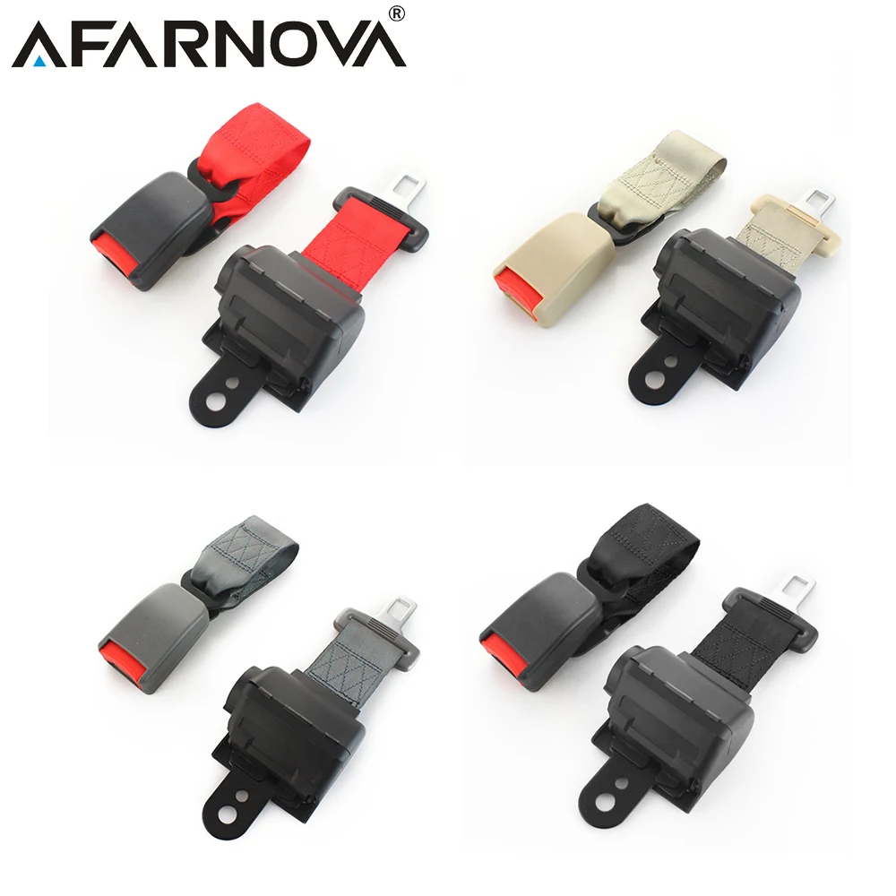 Afarnova Car Safety Belt Seat 2 Points Bus Lap Belt Retractable Seat Belt For Car Universal Adjustable interior replacement part