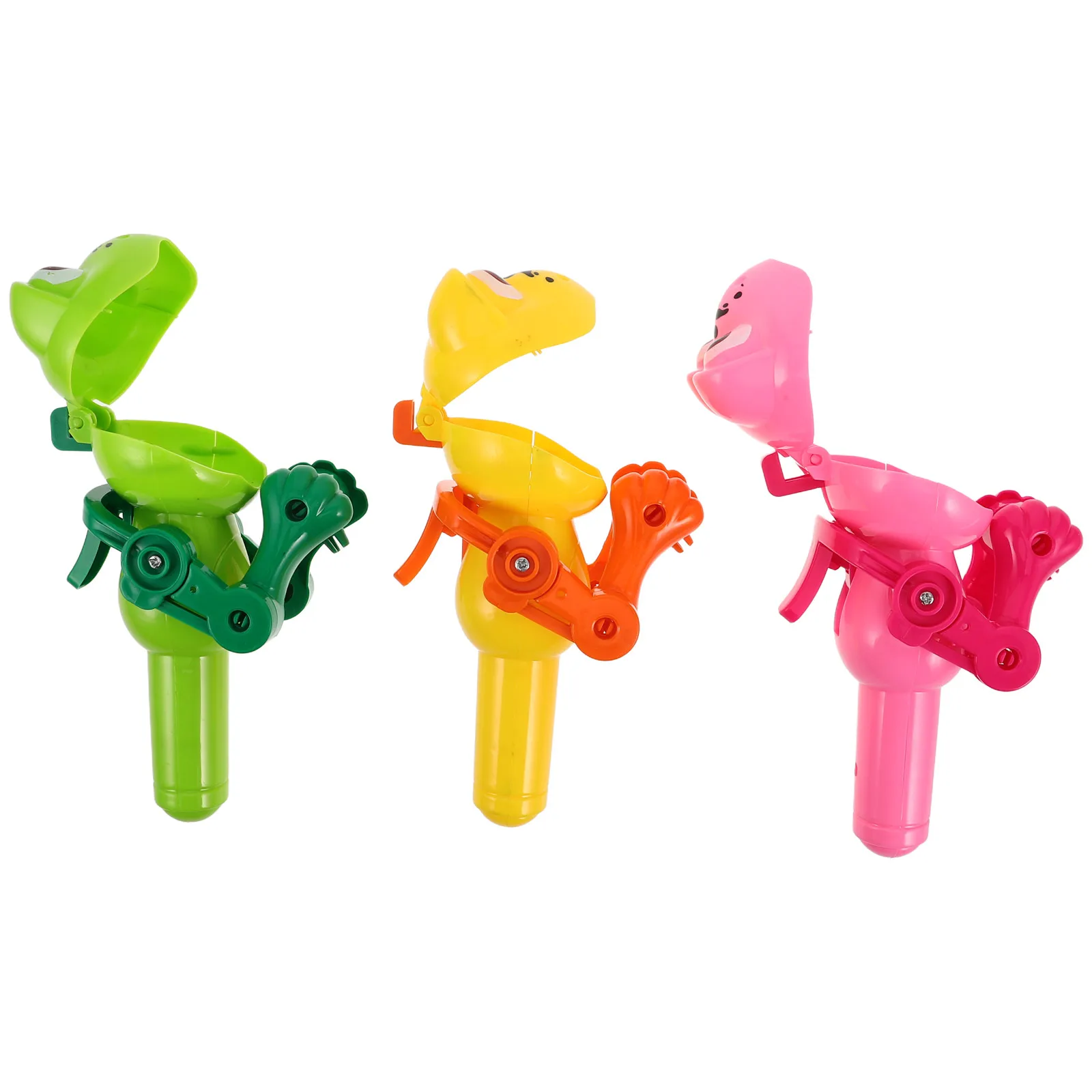 

3 pcs Lollipop Robot Frog Candy Toy Kids Dinosaur Holder Blower Plastic Child Storage Machine Cartoon Fun