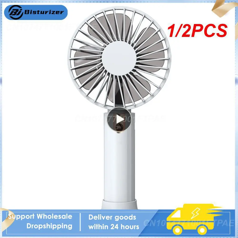 

1/2PCS Handheld Fan Multi-function Portable Out Cute Bass Operation Cooling Tools Desktop Fan Student Dormitory