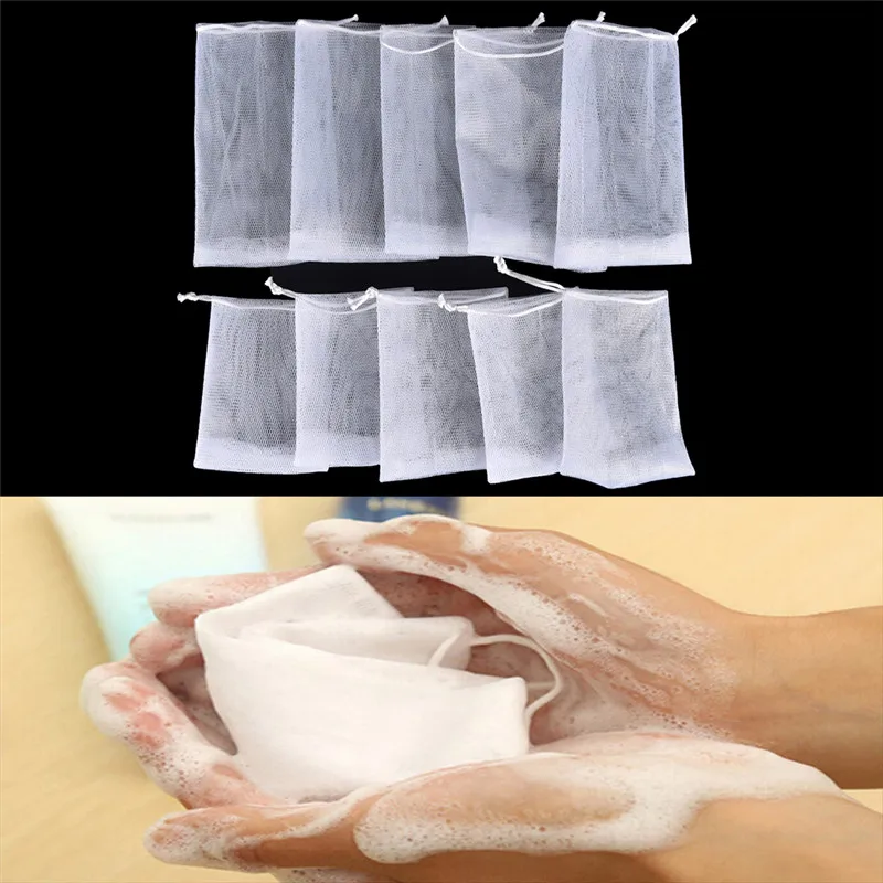 

5Pcs Soap Foaming Net Facial Cleanser Manual Foaming Net Bag Soap Whipped Mousse Shower Gel Bath Shower Blister Bubble Mesh