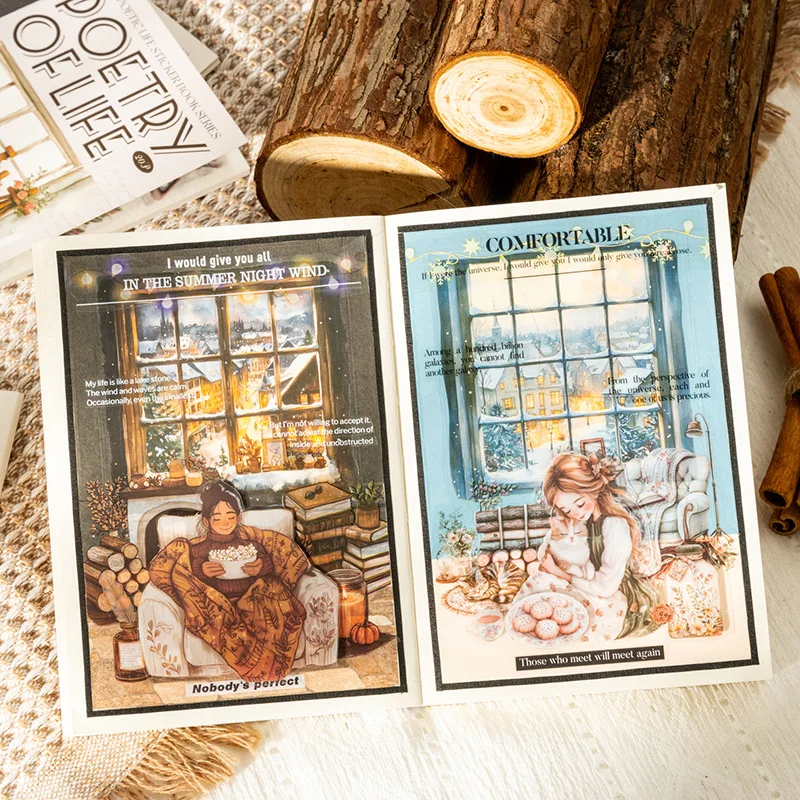 

Ketchup Girl Mixed Media Sticker Book Life Theme1pcs Removable Stickers for Daily Journal Scrapbook DIY Craft Supplies