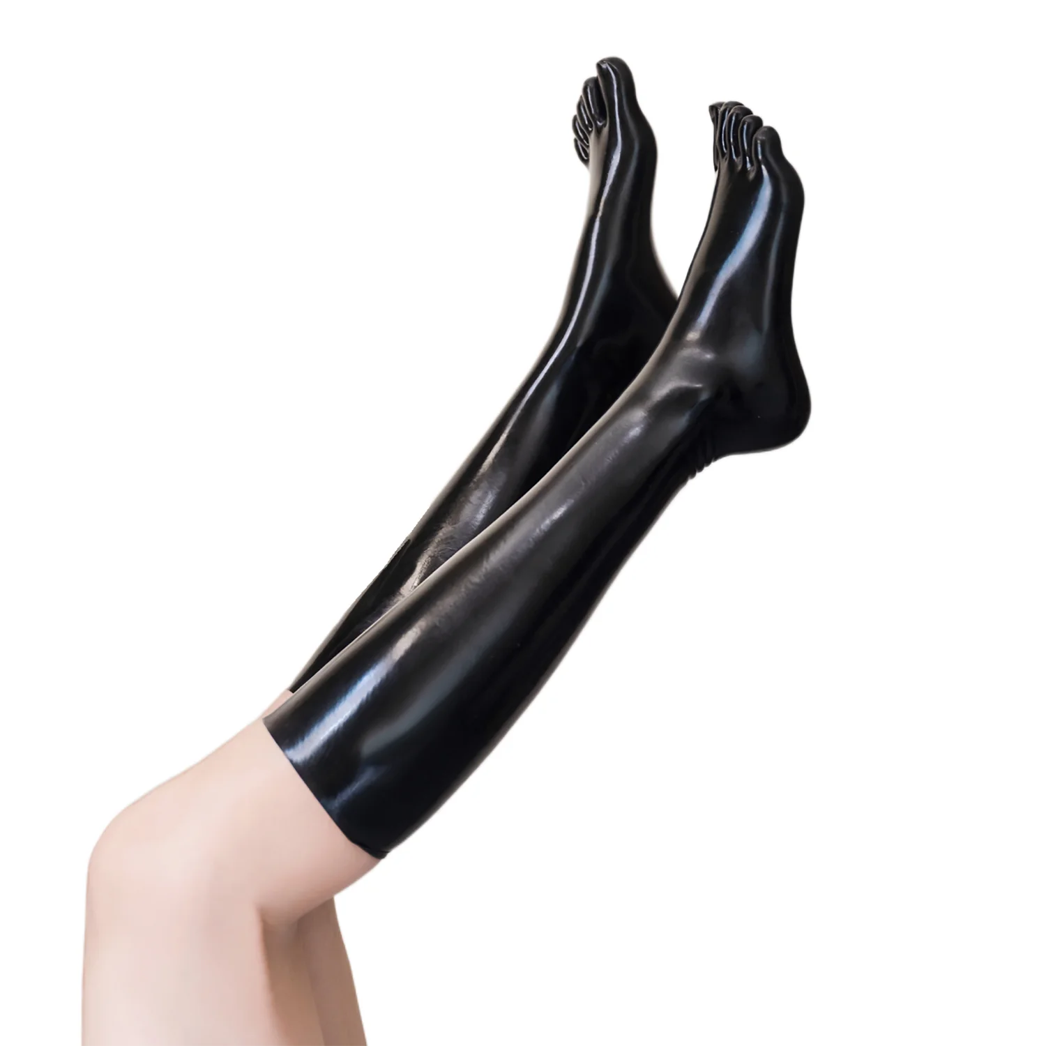 Latex Socks 5 Toes Short Rubber Under Knee Middle Stocking for Men Women Catsuit