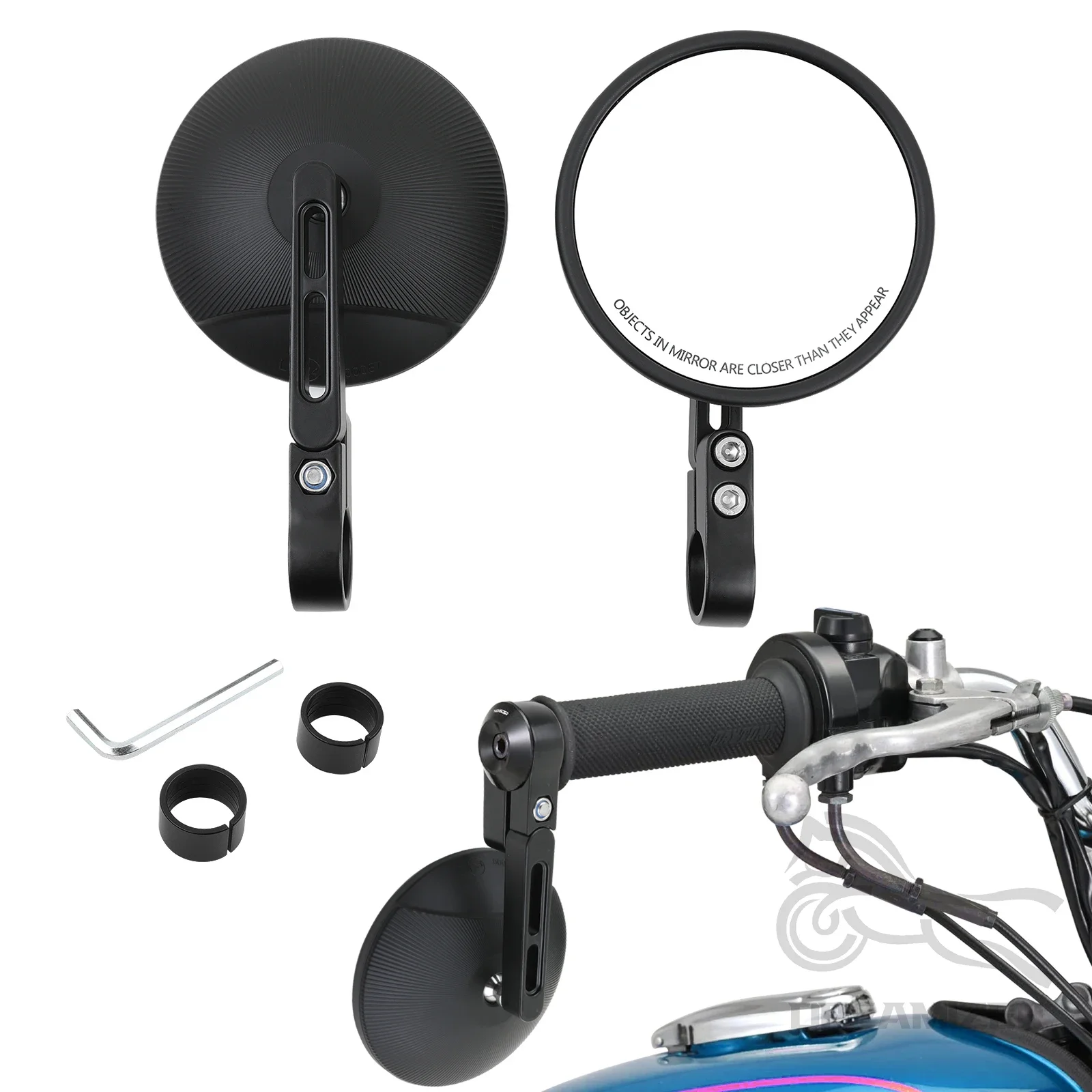 

Aluminum Round Mirror Motorcycle Accessories Rear View Side Mirror 7/8'' 22mm Handlebar Mirror Universal Cafe Racer