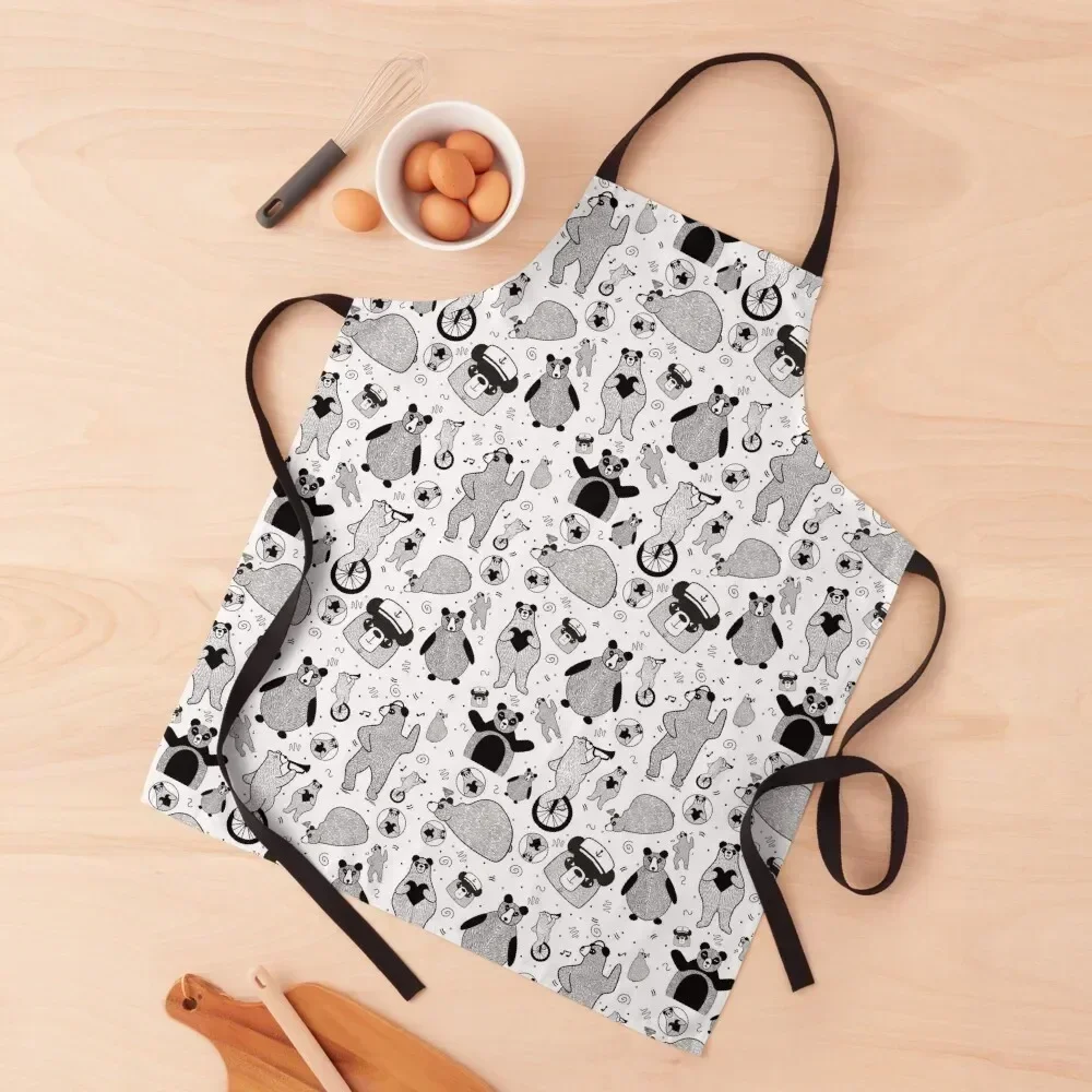 

Bear Collection B&W Apron Kitchen Apras For Women Kitchen Supplies For Woman kitchen item Apron