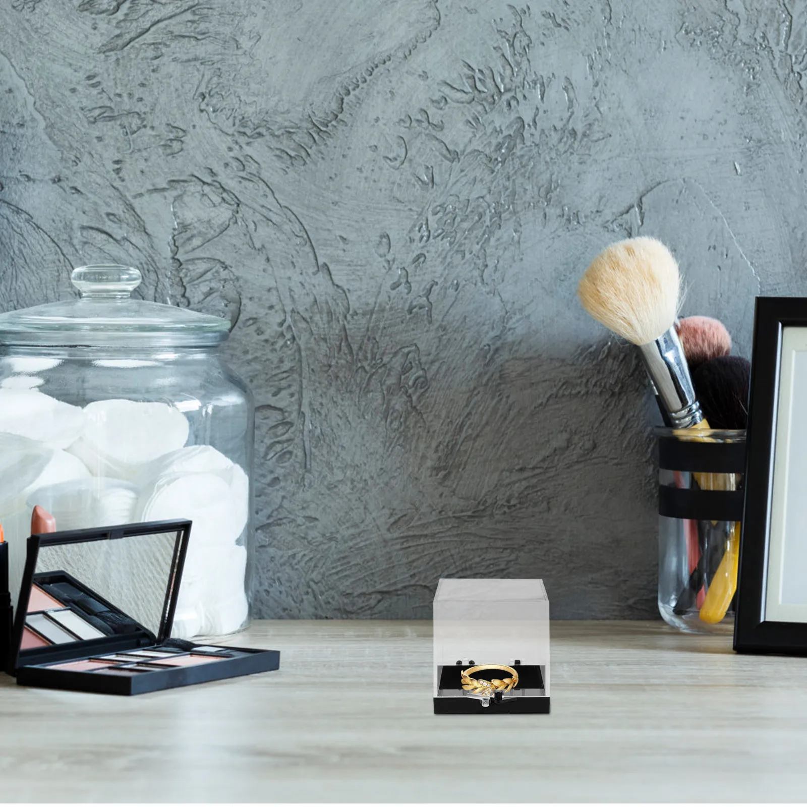 

3 шт., прозрачная квадратная витрина, футляр для ювелирных изделий, пластиковый органайзер для хранения образцов, защитный органайзер для минеральных образцов, квадратная прозрачная коробка