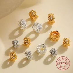 1Pcs/S925 Sterling Silver Large Hole Flower spacer Beads, Daisy Spacer bead for DIY Jewelry Making Materials SZ22