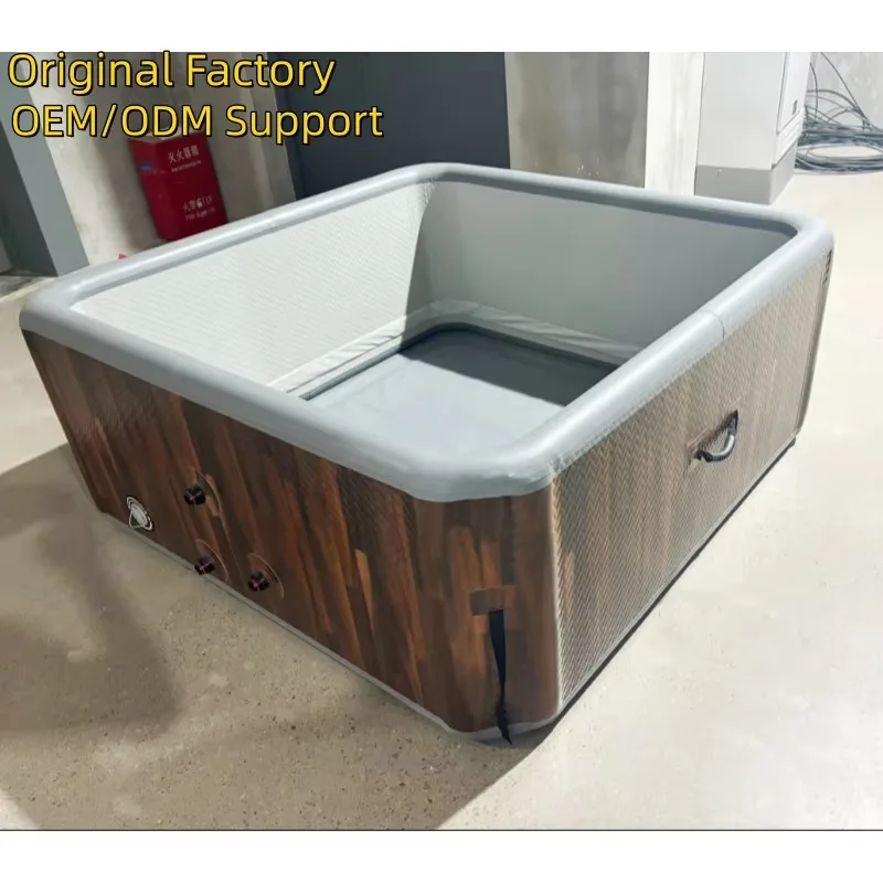 Jacuzzi Inflable de Fabricante, Bañera Grande, Jacuzzi Inflable Cuadrado para Interiores y Exteriores para Adultos, Cuidado de la Salud, 4 Personas