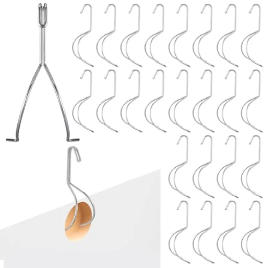 

24 Pack Cabinet Door Painting Hangers Metal Painting Hanging Hooks Cabinet Door Brackets No-Drill Spray Drying Rack Clips for W