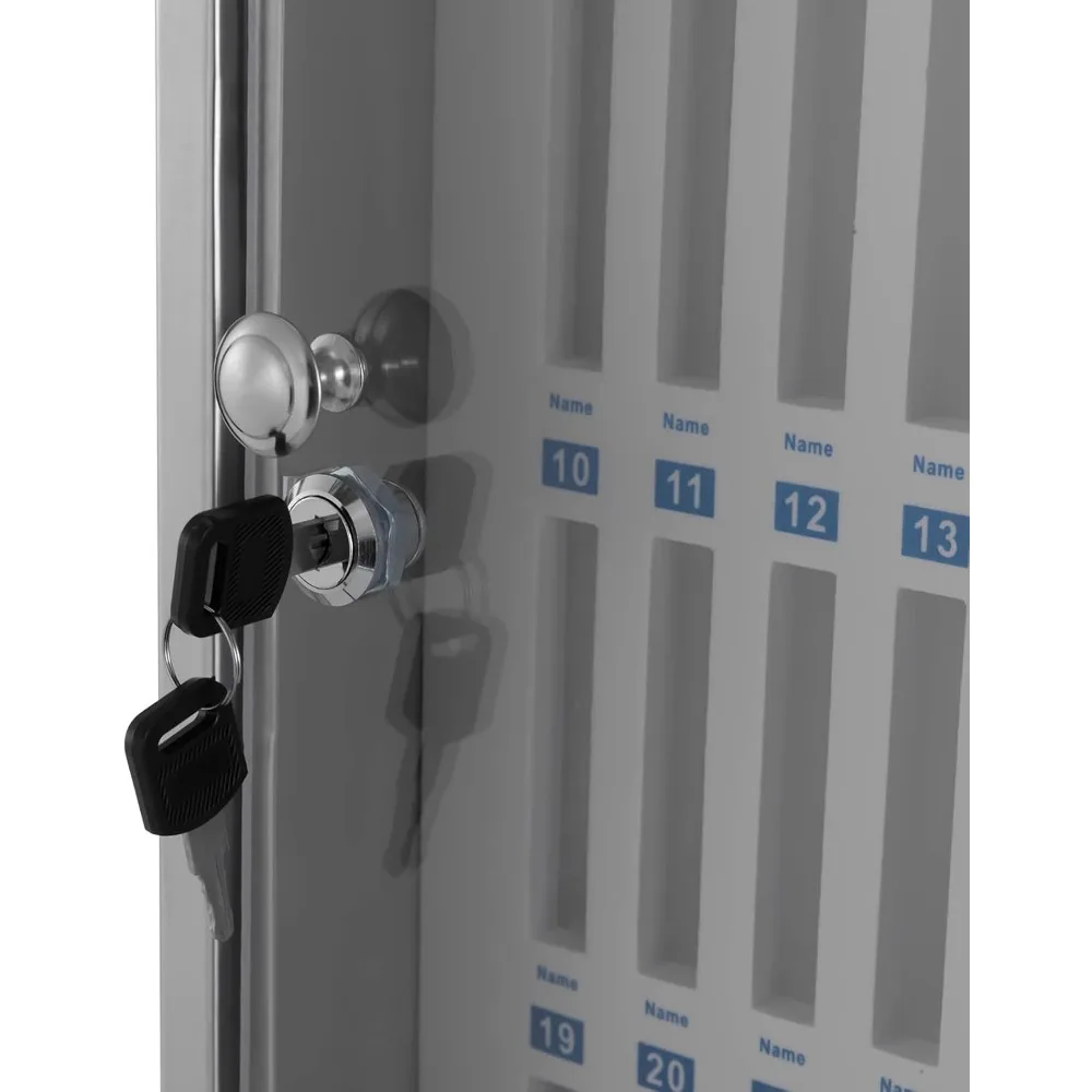 Stainless Steel Cell Phone Locker 36 Slots Cell Phones Storage Cabinet Pocket Chart Storage Locker Box with Lock for Classroom