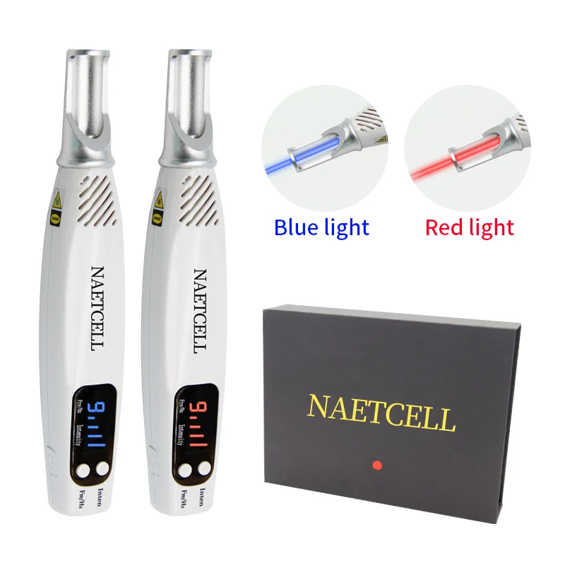 Red&Blue Light Laser Picosecond Pen Light Therapy Tattoo Scar Mole Freckle Removal Dark Spot Remover Skin Pigment PortableBeauty