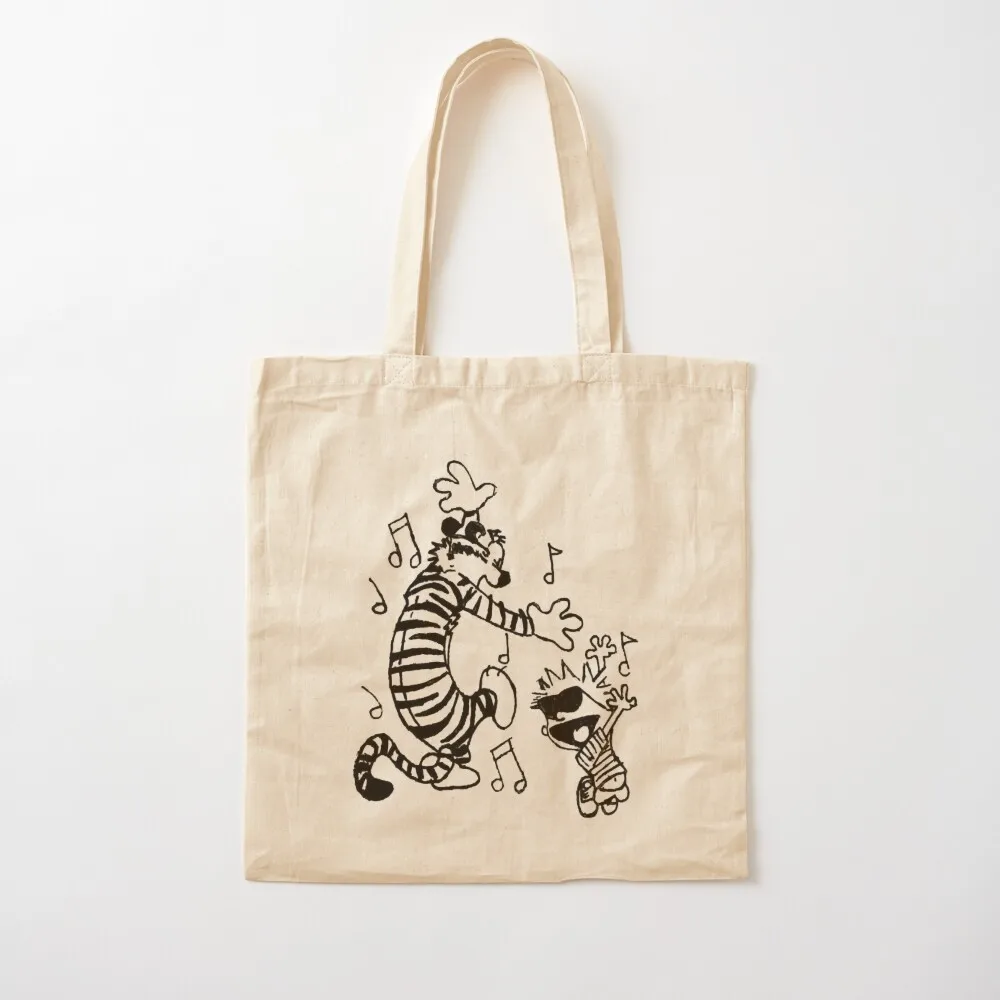 Calvin And Hobbs Dance Tote Bag Women's bag eco bag folding large size bags Fabric