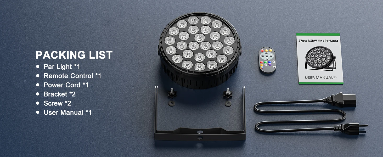 Yiflamefly 216W Par-Scheinwerfer 27X8W RGBW LED Bühneneffektbeleuchtung mit Fernbedienung & DMX512-Steuerung für KTV, Theater, Bar, Konzert, DJ-Party – Detail 7