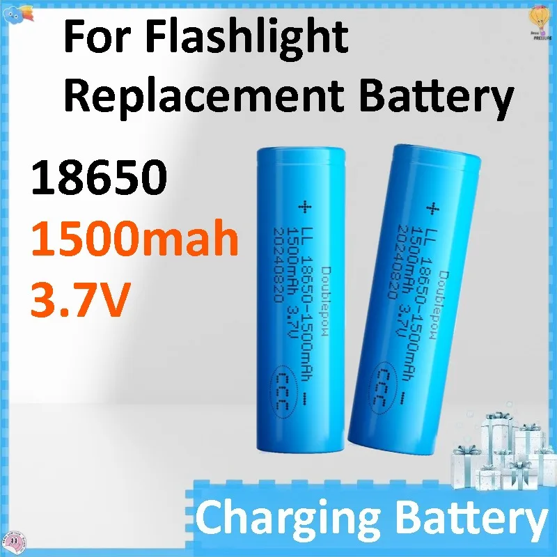 2-10pcs 1500mAh 18650 Battery 3.7V 18650 Rechargeable Lithium Battery  for Flashlight Replacement Battery