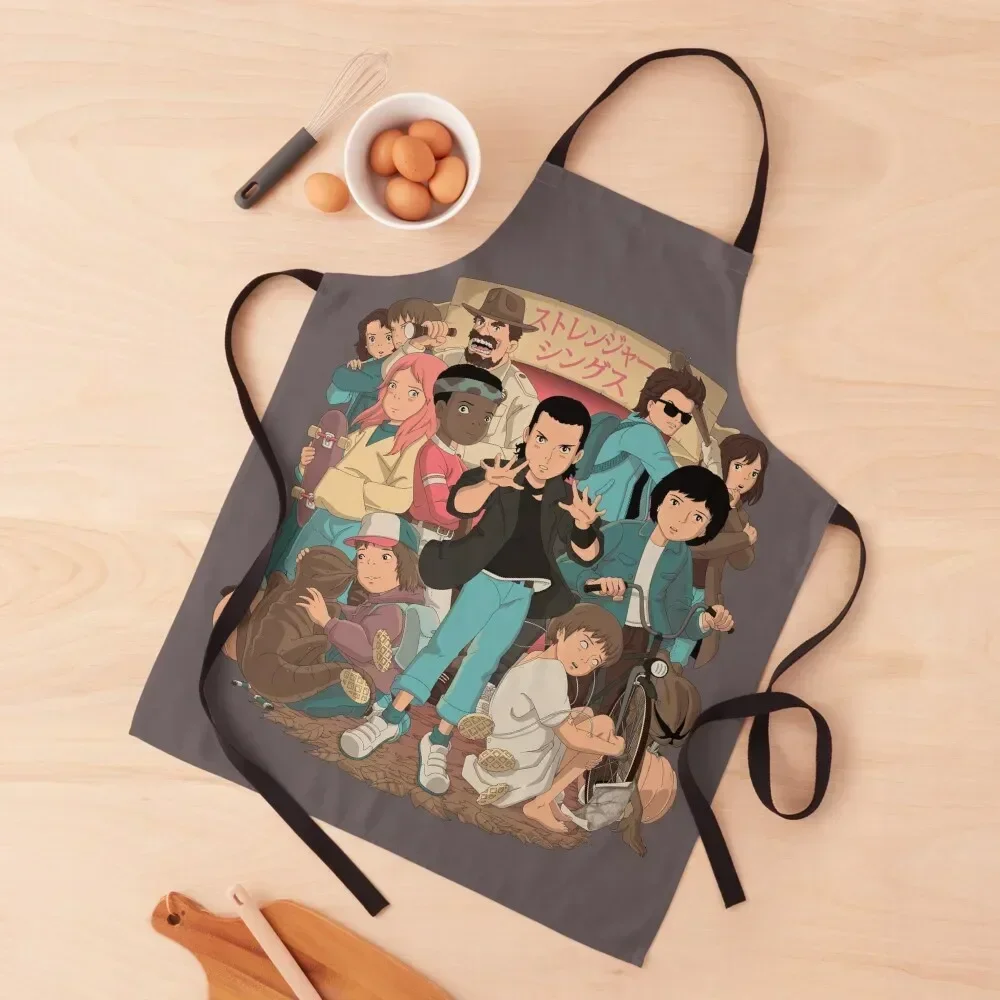 

Stranger Anime 2 Apron Manicurists manicurist For Kitchen Women barber uniform Apron