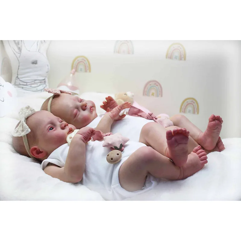 

NPK Irys and Lily Reborn Baby Doll Близнецы ручной работы 3D кожа многослойная картина Коллекционная реалистичная художественная кукла