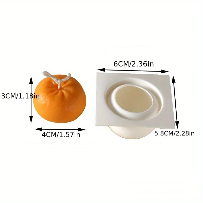 Orange Candle Silicone Mold Fruit Shaped Mousse Baking Mold Used For Candle Making Molds