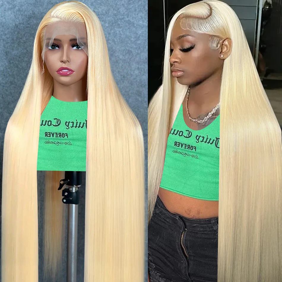 613 Bone Straight Brazilian 13x4 Human Hair Wig Honey Blonde HD Lace Front 30 38 Inch 13x6 Transparent Frontal Wig Color 220%