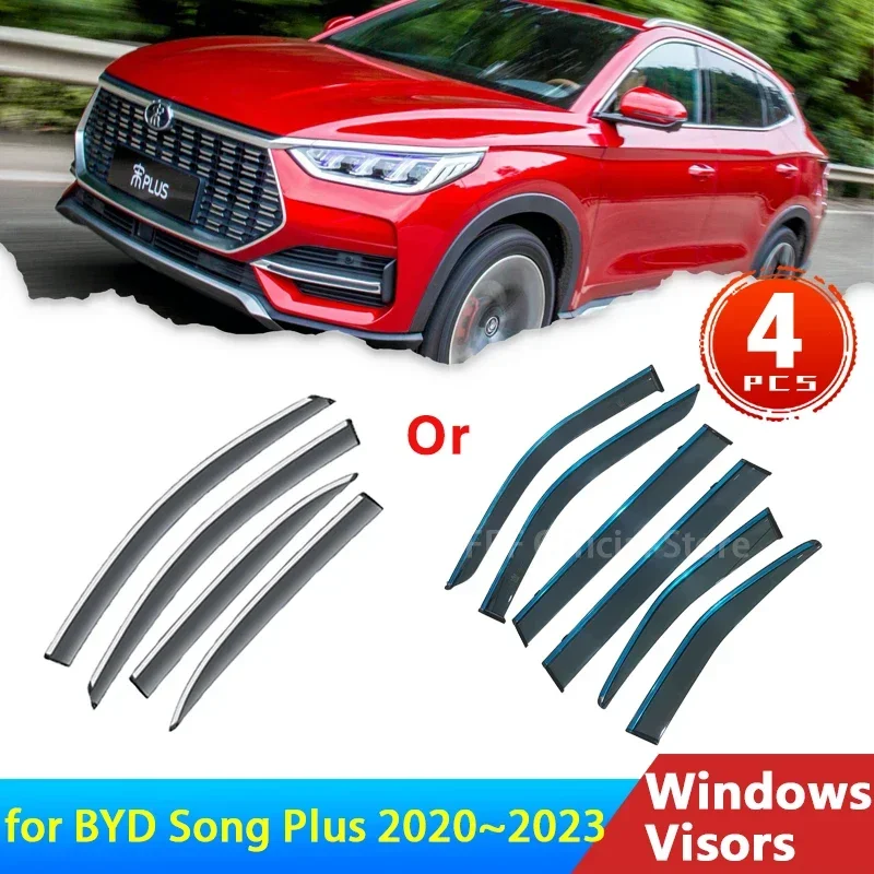 

Deflectors for BYD Song Plus EV 2024 2023 2022 2021 2020 Accessories Car Side Window Visor Rain Eyebrow Guards Wind Sun Visor 4x