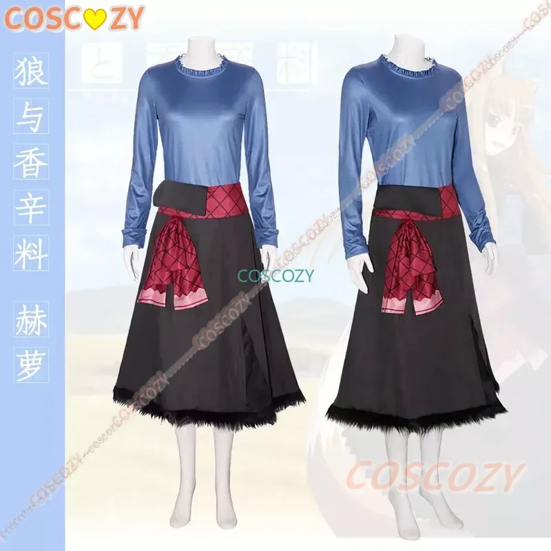 Костюм Холо для косплея специй и волка Хоро, костюм для косплея, топ, парик из коричневых волос, комплект с хвостом и ушками