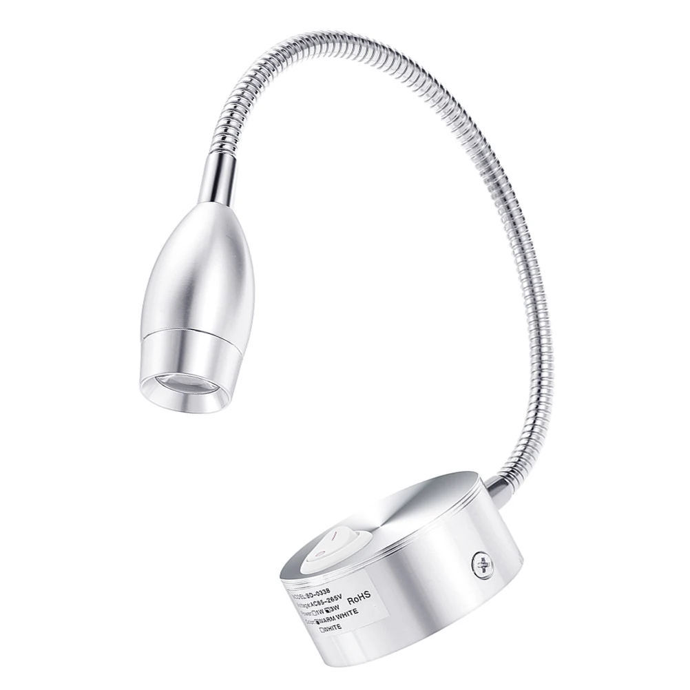 

360 Degree Rotating Led Gooseneck Wall Lamp Adjustable Bedside Reading Light For Bedroom Indoor Sconce Long Arm Fixture