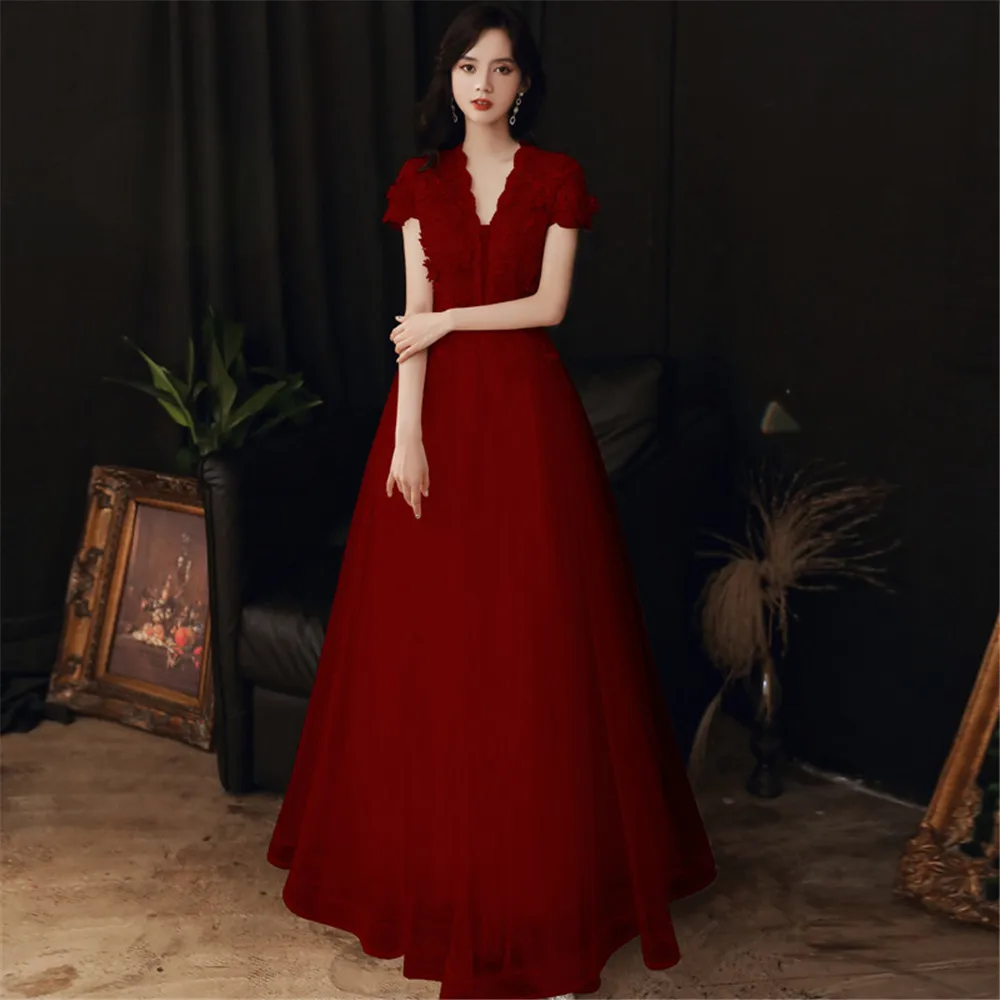 فاخر الفرنسية العميق الخامس الرقبة مطرز زين فستان زفاف العروس مثير الزفاف مساء حفلة المرأة الرسمية الكرة ثوب #6