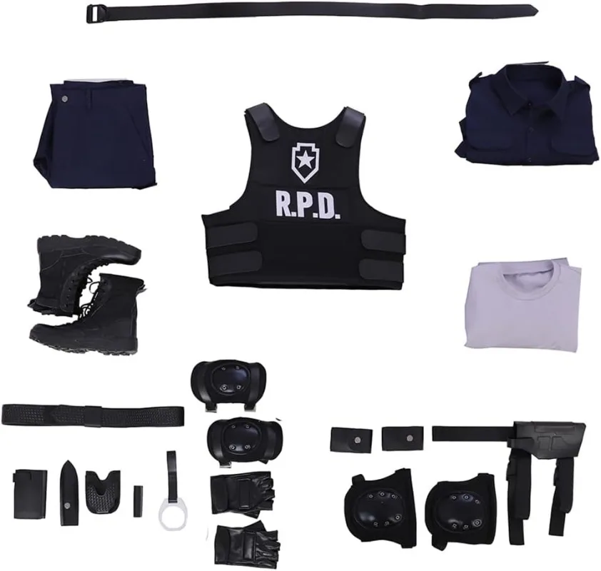Leon Fãs Cosplay Terno, RE2 Remake Leon Traje, Roupas Halloween