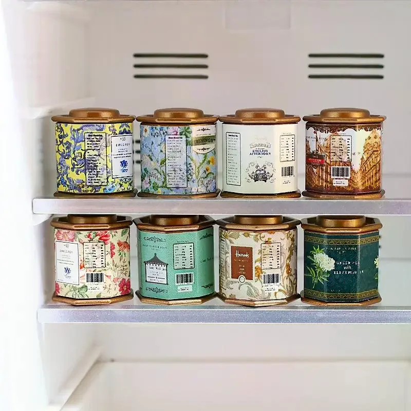 1 ชิ้น อุปกรณ์ตกแต่งบ้านตุ๊กตา 1:12 บ้านตุ๊กตา กระป๋องกาแฟ กระป๋องชา ของเล่นจำลอง ของตกแต่งจิ๋ว