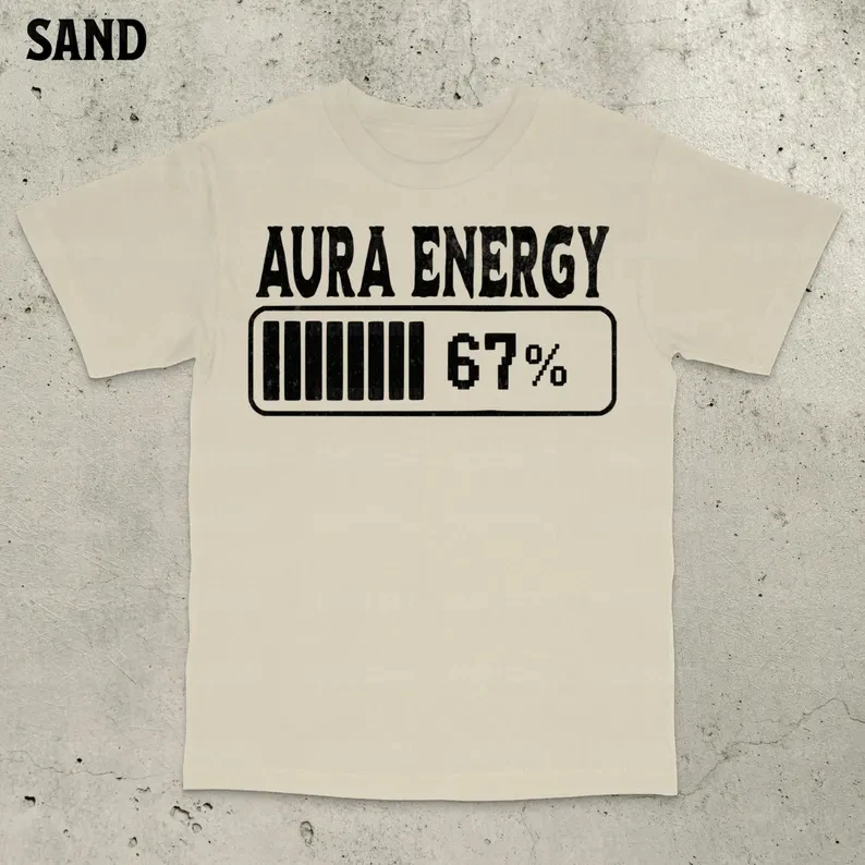 67 سنة هالة الطاقة مضحك الرموز التعبيرية الجرافيك تي شيرت مطبوع المألوف عادية عالية الجودة الجولة الرقبة تي شيرت رجالي