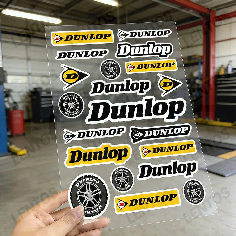 

Светоотражающие наклейки Dunlop для мотоциклов, водонепроницаемые виниловые наклейки для мотоциклетных шлемов, топливных баков и велосипедов