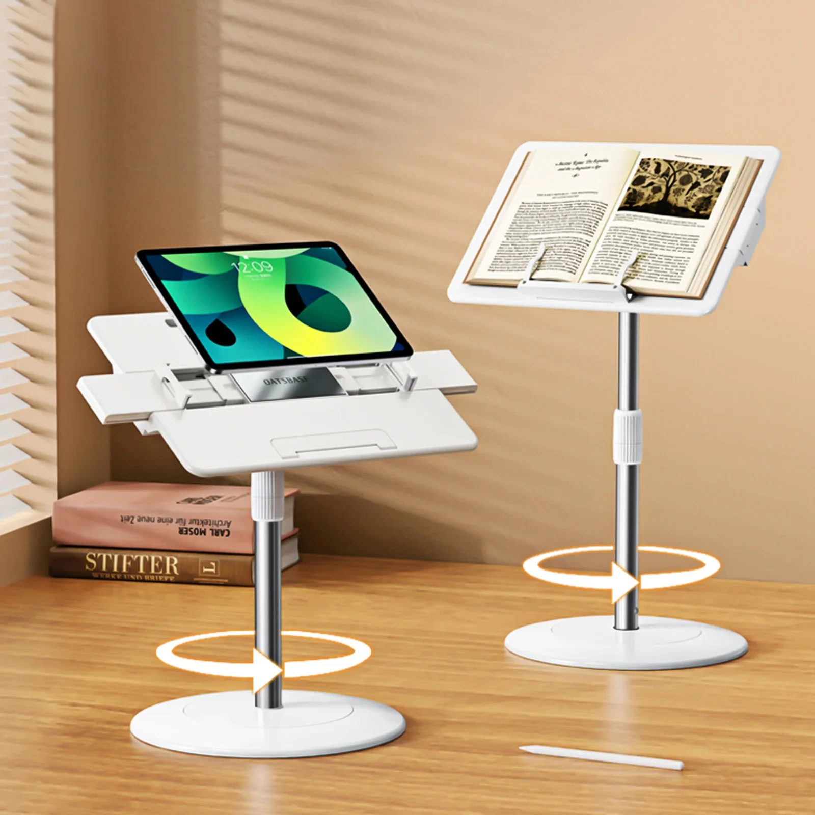 

Tablet Holder ipad Holder Stand Foldable Tablet Stand Book Bracket 6 Adjustable Angles Desktop Laptop Support Holder