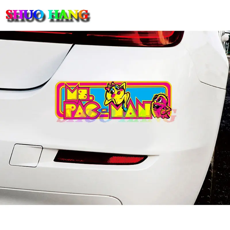 MS PAC MAN Game Arcade 1982 Classic Sexy Original Gloss Vinyl Stickers Car Racing Motorcycle Helmet Surfing Laptop Ski Decals