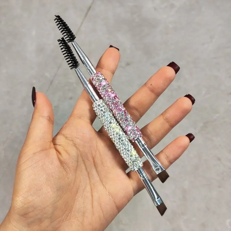 Luxury Diamond-embellished Dual-purpose Eyebrow for Sweeping & Shaping Portable Double-ended High Aesthetic Value
