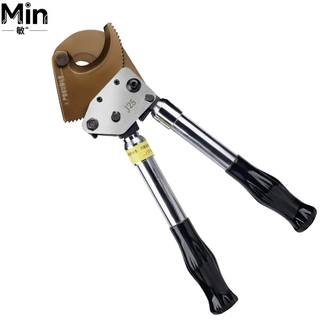 J25 Ratchet Hydraulic Cable Cutter ACSR Aluminum Copper Steel Wire Cutting Tool for Construction