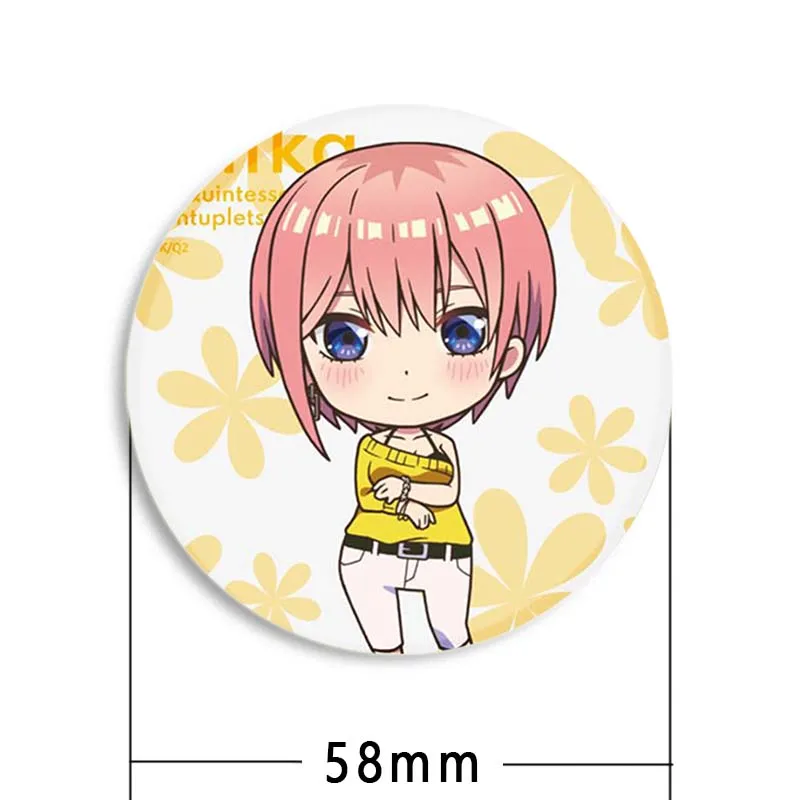 Anime The Quintessential Quintuplets Brooches Pin Ichika Nino Miku Yotsuba Nakano Cartoon Badge Backpack Clothes Jewelry Gift