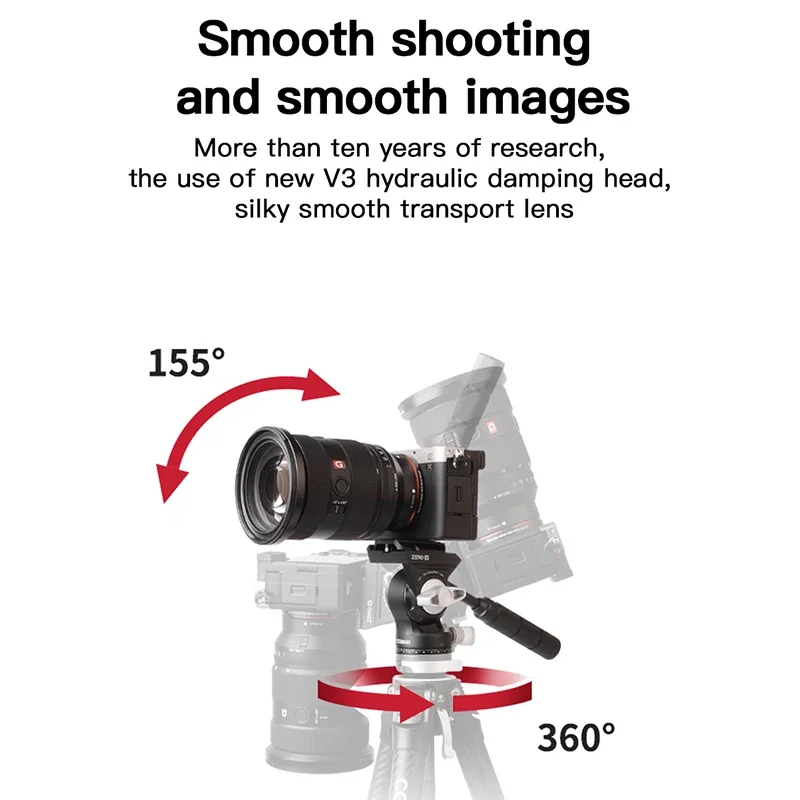 V3 حامل ثلاثي صغير برأس سائل فيديو خفيف الوزن لحامل ثلاثي القوائم Monopod Arca لوحة الإصدار السريع لمصنع DSLR