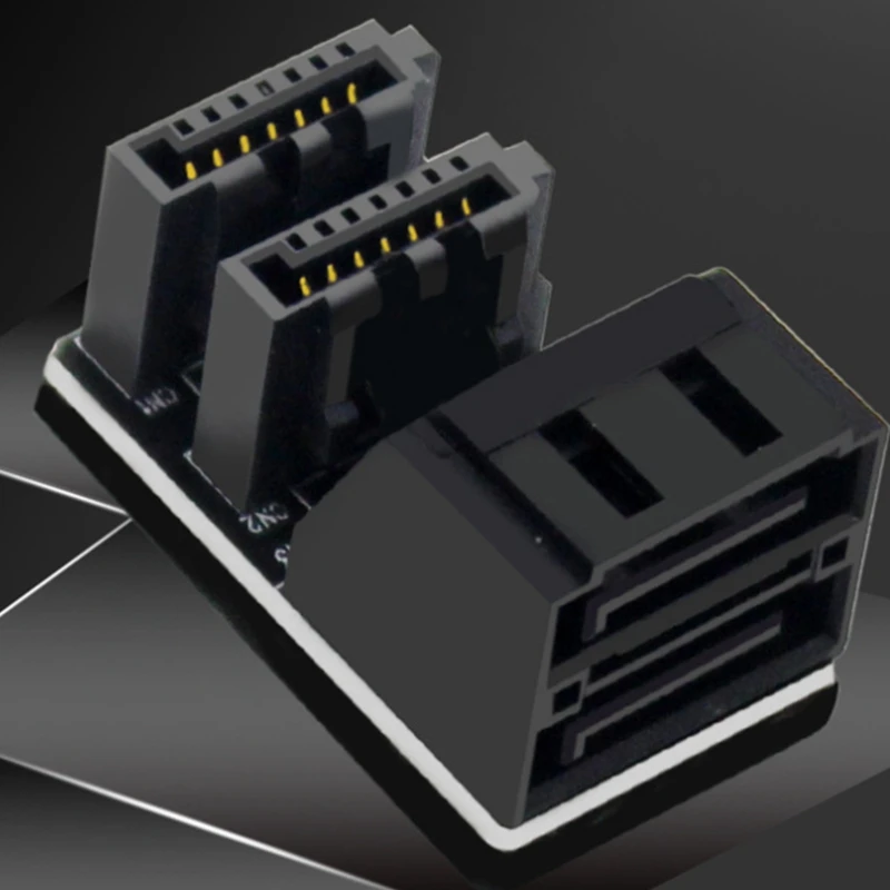 더블 SATA 7 핀 암-더블 7 핀 수 앵글 어댑터 메인 보드 SATA 어댑터 데스크탑 SSD HDD, 1 개