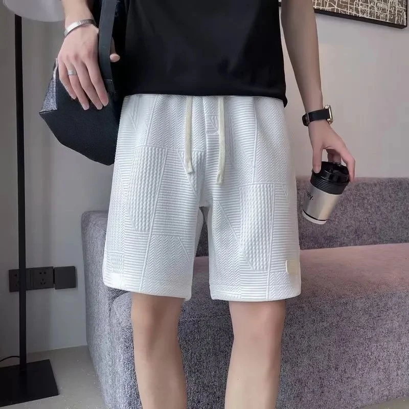 

Men's Summer Casual Shorts Korean Fashion Slim Fit Versatile Straight Leg Edgy Trendy Clothing for Daily Use