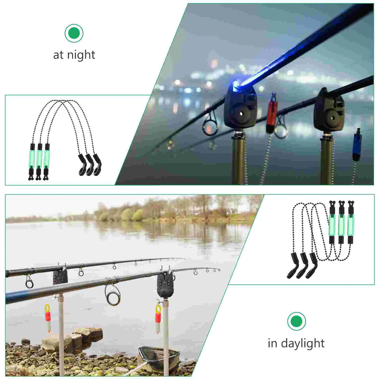 3 Pcs Fishing Alarm Accessories Rod Swingers Kit Twine Indicator Signal With Practical Iron