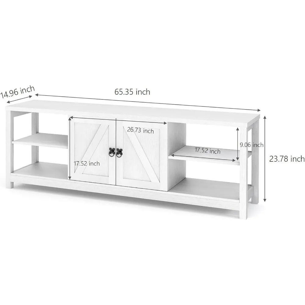 TV Stand Entertainment Center Television Stands with 2 Doors and Storage Shelves, Media Stand TV Table TV Console for 75 inch T