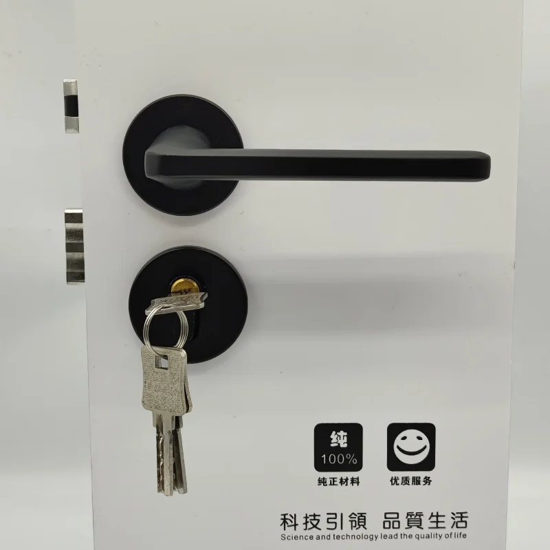 Black Mute Split Lock Large58Mute Wooden By Handle Modern Simple Solid Aluminum Alloy Suit Doorknob Protector