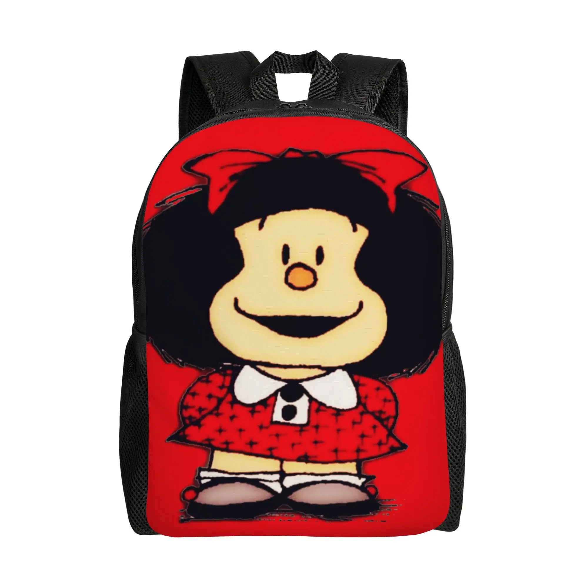 

Mafalda Cool Backpack with Pocket High School Hiking Travel Quino Argentina Cartoon Daypack for Men Women Laptop Shoulder Bag