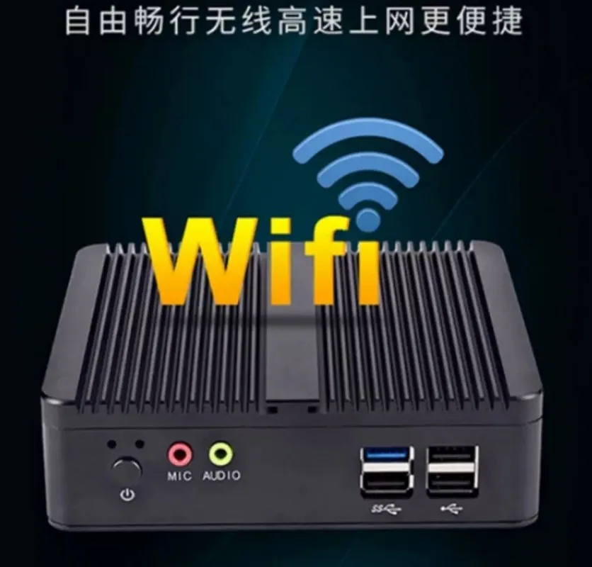 YM-502-1 J1900 Quad Core Fanless Mini PC Embedded Industrial Small Host Dual LAN Low Power HTPC Portable