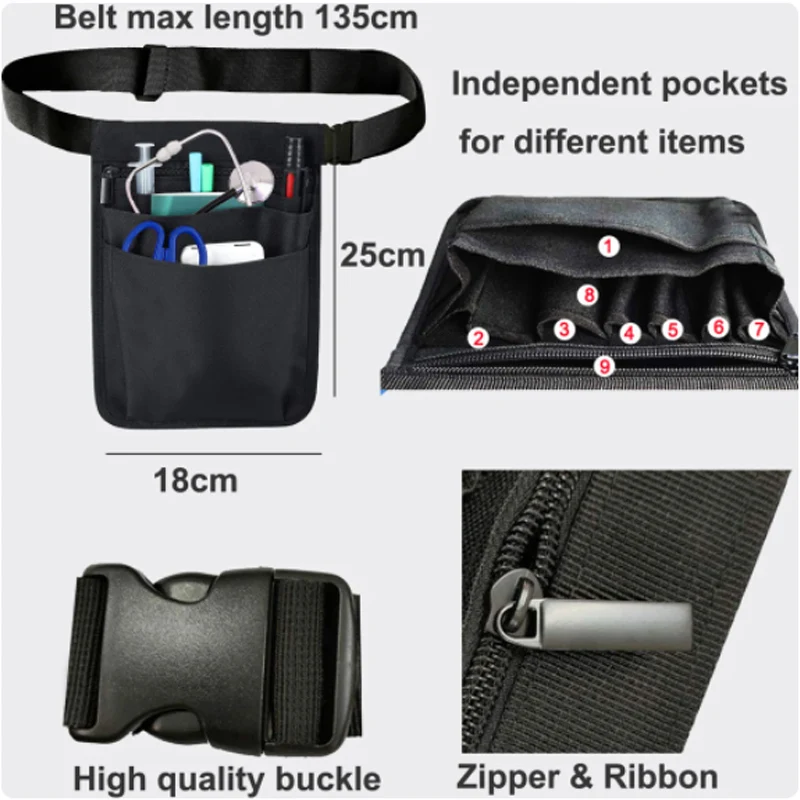 Nurse Essentials organizer Nurse Fanny Pack Medical Bag Belt Organizer Tool Waist Pouch Shoulder Pouch for Medica Scissors Care