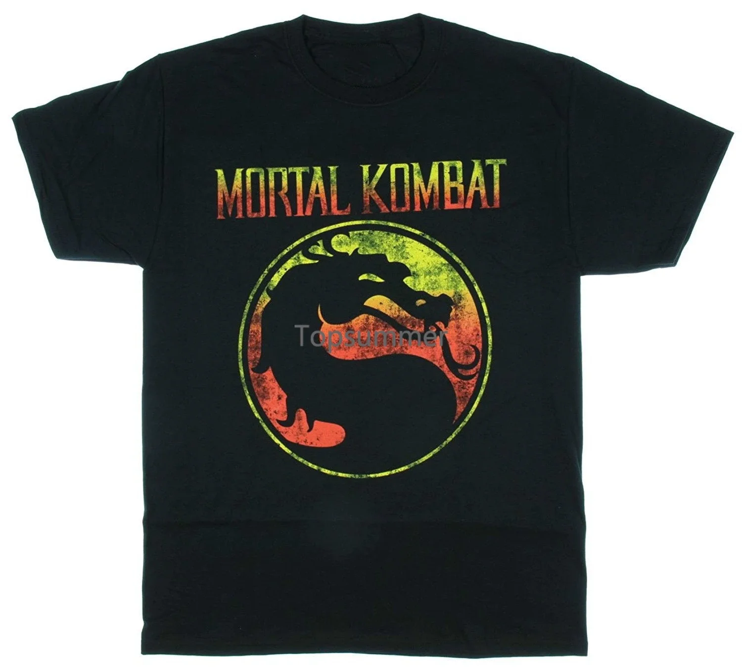 

Mens Printed Mortal Kombat Logo Casual Graphic T-Shirt Black 2018 Summer T-Shirt For Men New 2018 Fashion Hot