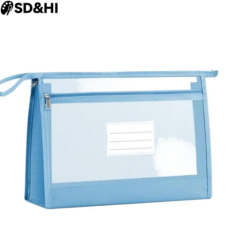 

Transparent Zipper Mesh Document Storage Bag With Double Zip-Spacious Portable Handmade Storage Bag