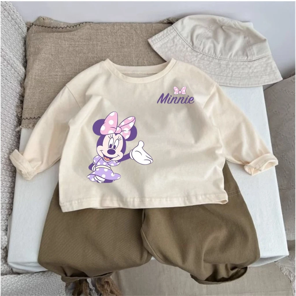 الرضع الاطفال زي الجولة الرقبة طويلة الأكمام تي شيرت ميكي ميني الكرتون المطبوعة فضفاض تيز للبنين بنات متماسكة القمم ملابس أطفال #3