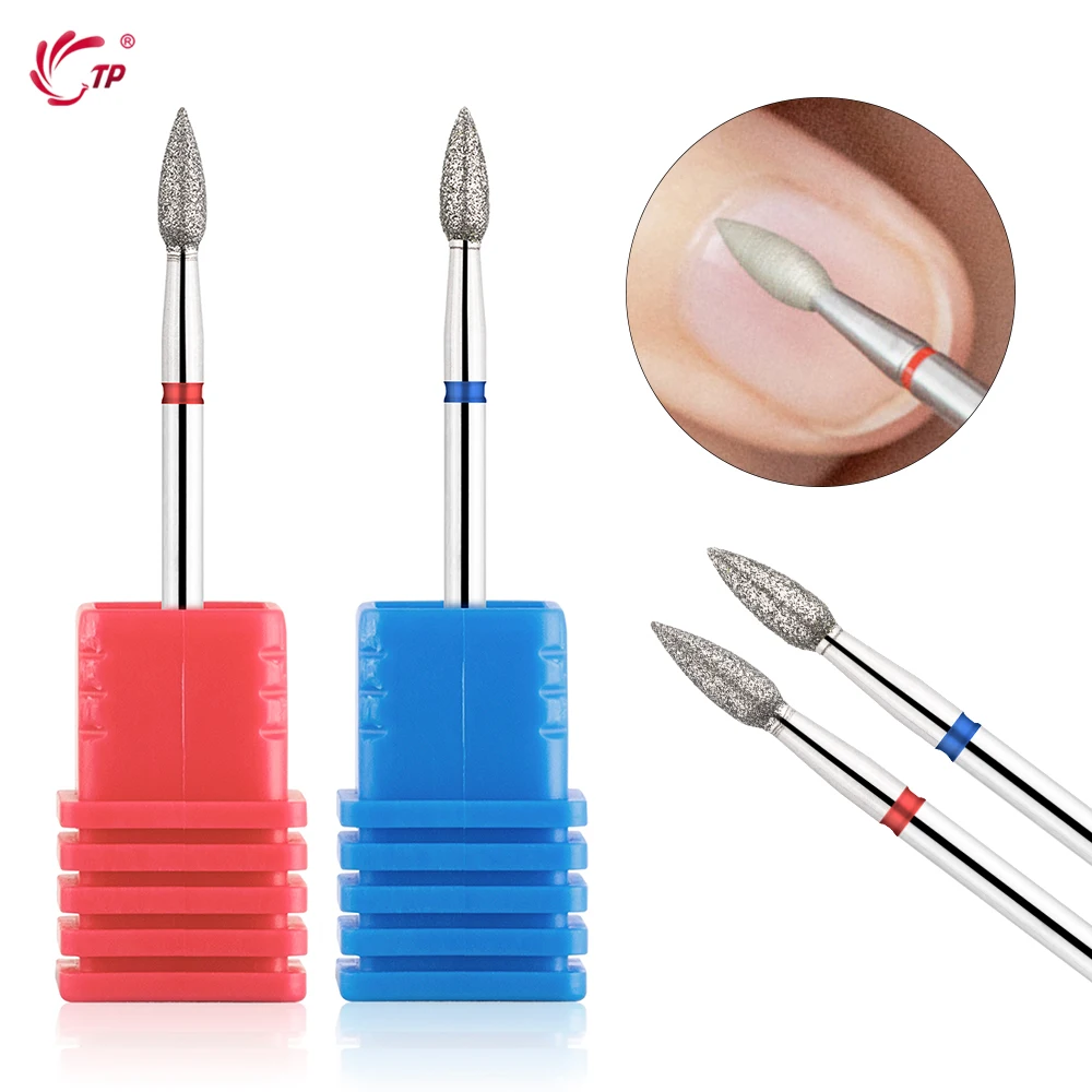BNG 1/2PCS Flame Cone Cuticle Clean Nail Drill Bit 3/32'' Professional Safety Carbide Diamond Nail Bit Nail Cleaner for Cuticle