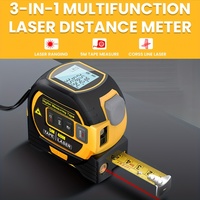 3 in 1 Laser Rangefinder Multifunctional 5m Tape Measure Ruler Infrared 40m Range Finder Meter Building Measurement Tools