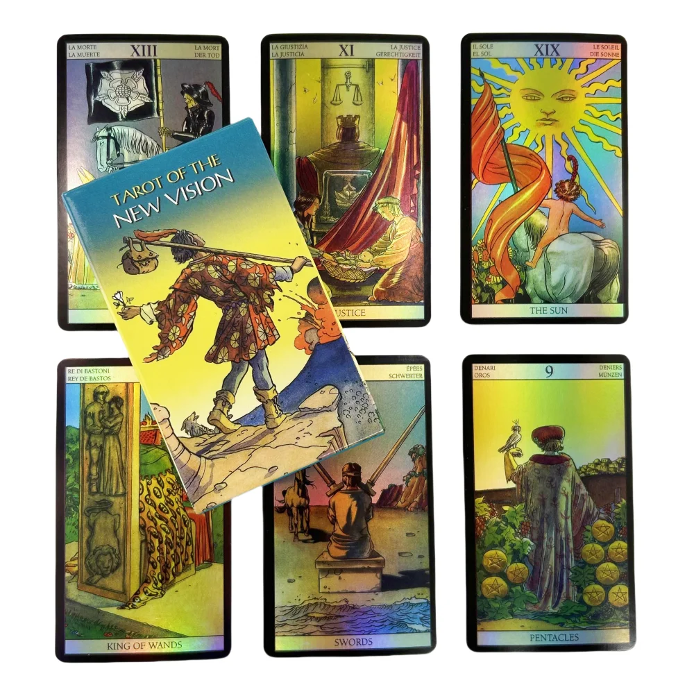

Tarot of New Vision Deck Laser Edition Game Cards English Divination Edition Board Playing Games With Guidebook